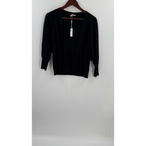 NEW W TAGS ESSENTIALS MILANO BLACK OPEN CARDIGAN YUMMY SIZE SMALL